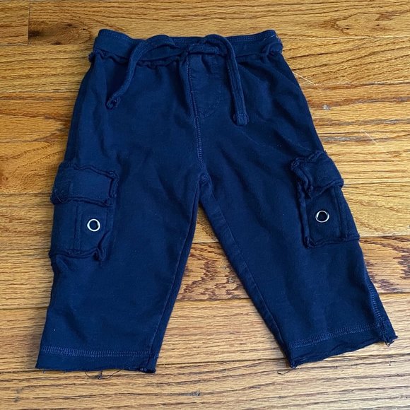 Mish Boys ❤️ Blue 100% Cotton Drawstring Trouser Size 9 Months (PRE-LOVED) - Picture 1 of 3
